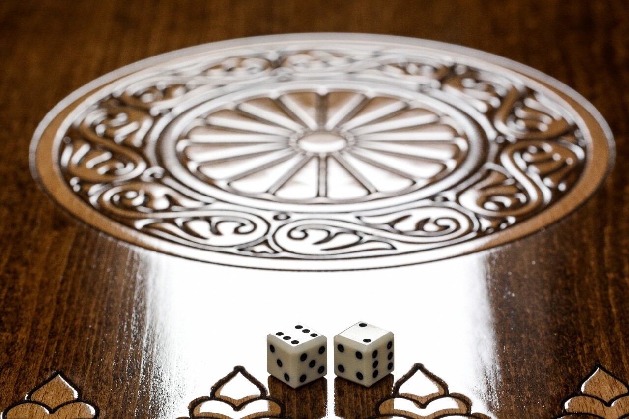 Hand Made Wooden Backgammon Table Coat Of Arms Of Armenia