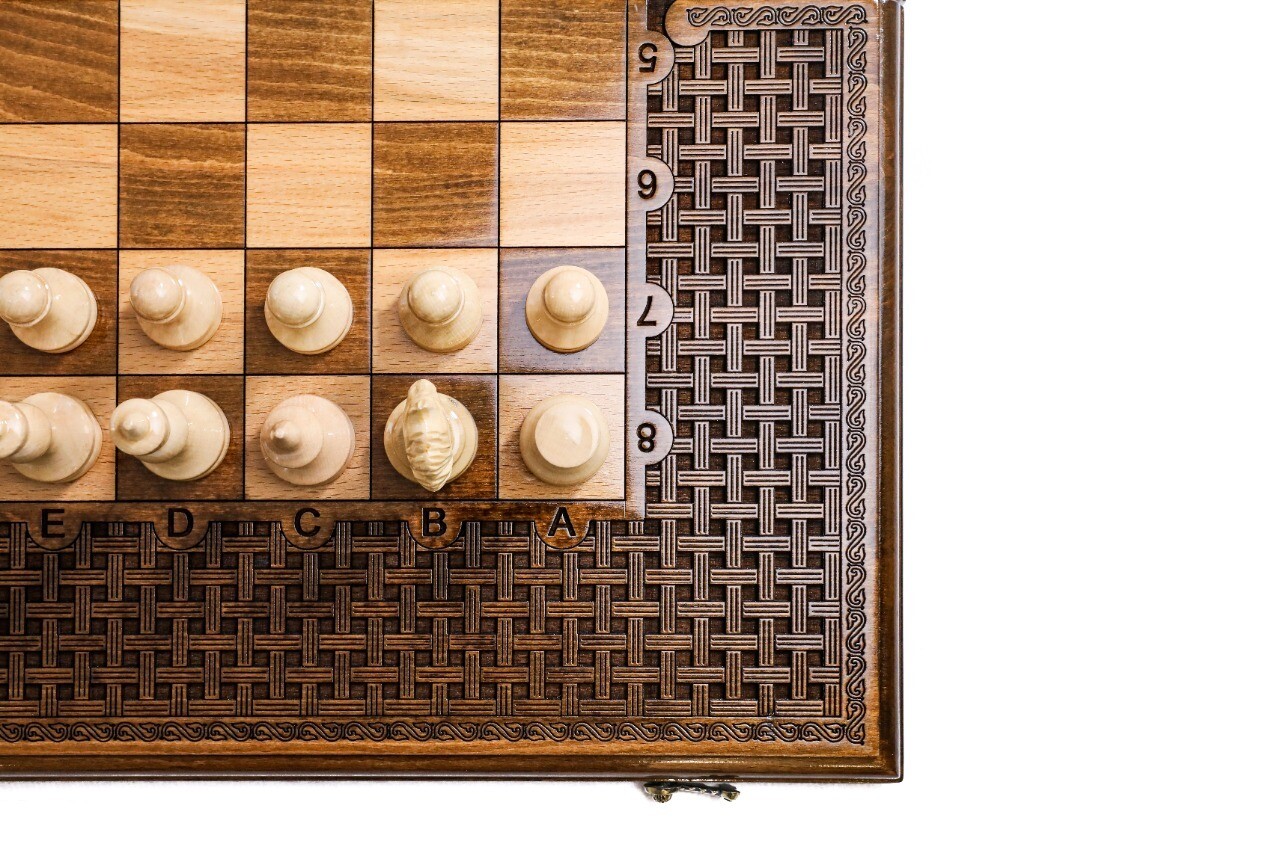 Handmade Wooden Chess/Backgammon Set 24&quot; x 12&quot;
