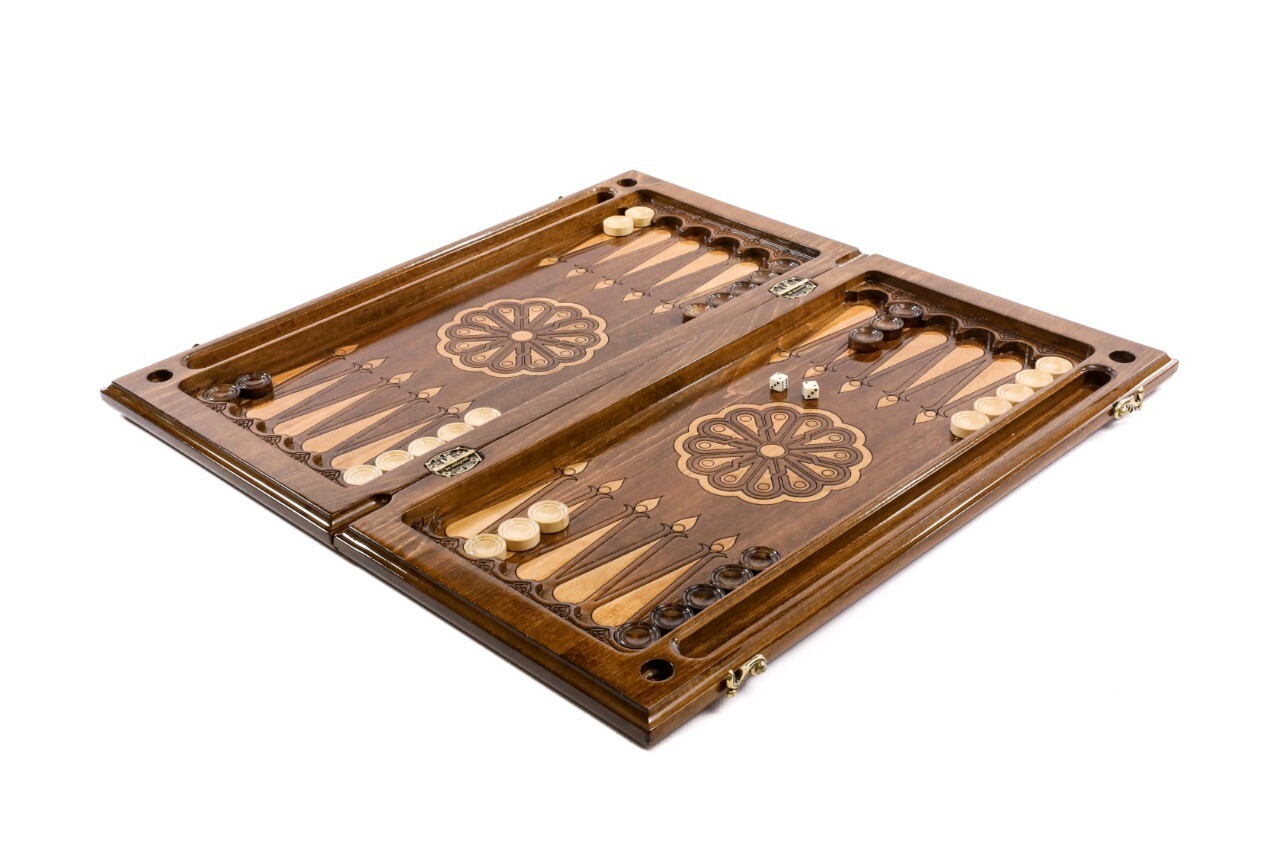 Handmade Wooden Chess/Backgammon Set 24&quot; x 12&quot;