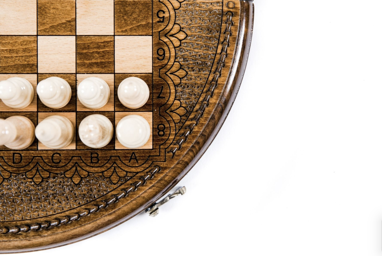 Hand Made Wooden Chess Set 30cm Circle