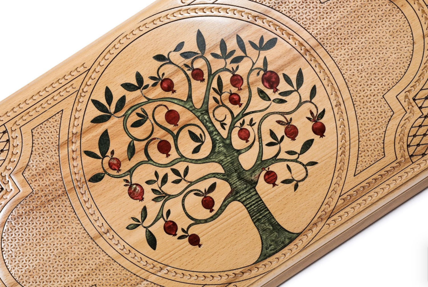Pomegranate tree backgammon classic Red