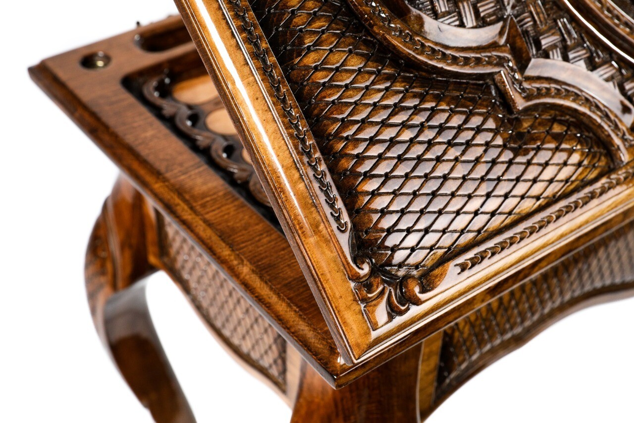 Hand Made Wooden Backgammon Table Coat Of Arms Of Armenia