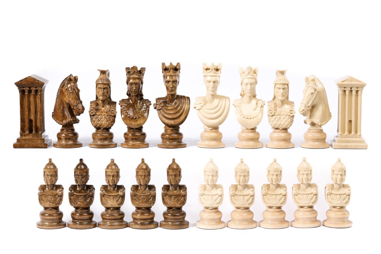Hand Made Wooden Chess Figures 3.5&quot;