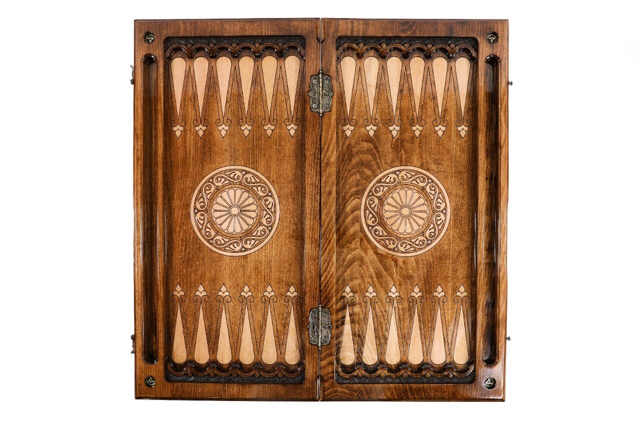 Hand Made Wooden Backgammon Table Coat Of Arms Of Armenia