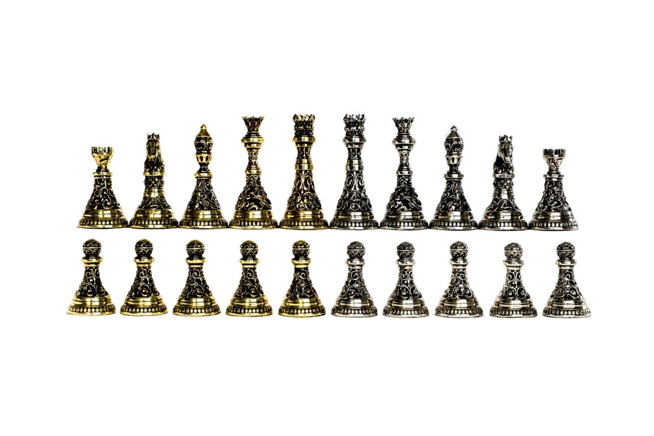 Hand Made Brass Chess Figures 4&quot; High