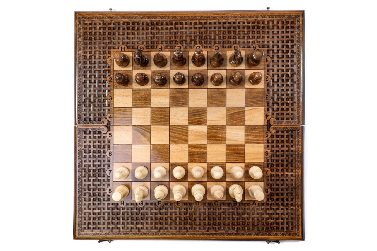 Handmade Wooden Chess/Backgammon Set 24&quot; x 12&quot;