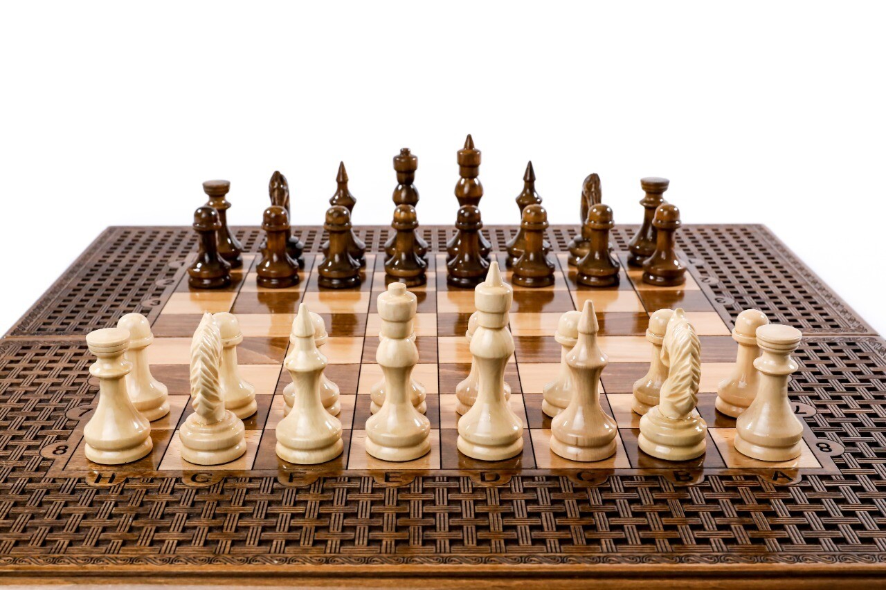 Handmade Wooden Chess/Backgammon Set 24&quot; x 12&quot;