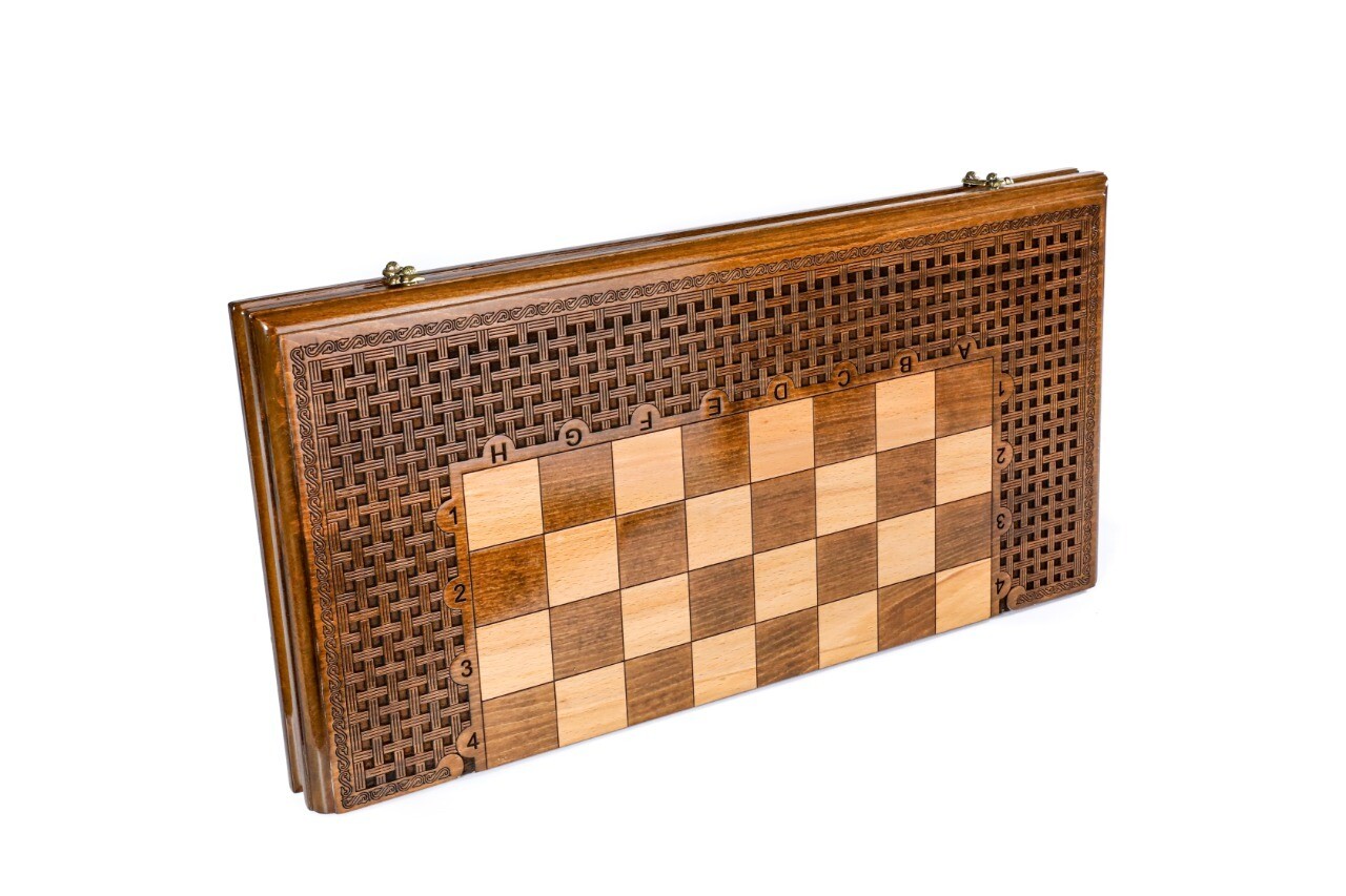 Handmade Wooden Chess/Backgammon Set 24&quot; x 12&quot;