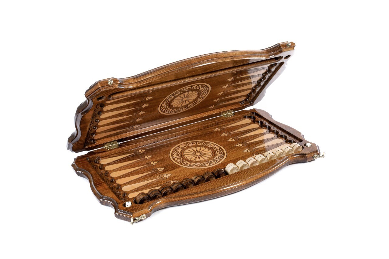 Eternity backgammon with copyrighted contour outline 24&quot;x 12&quot; x 2&quot;