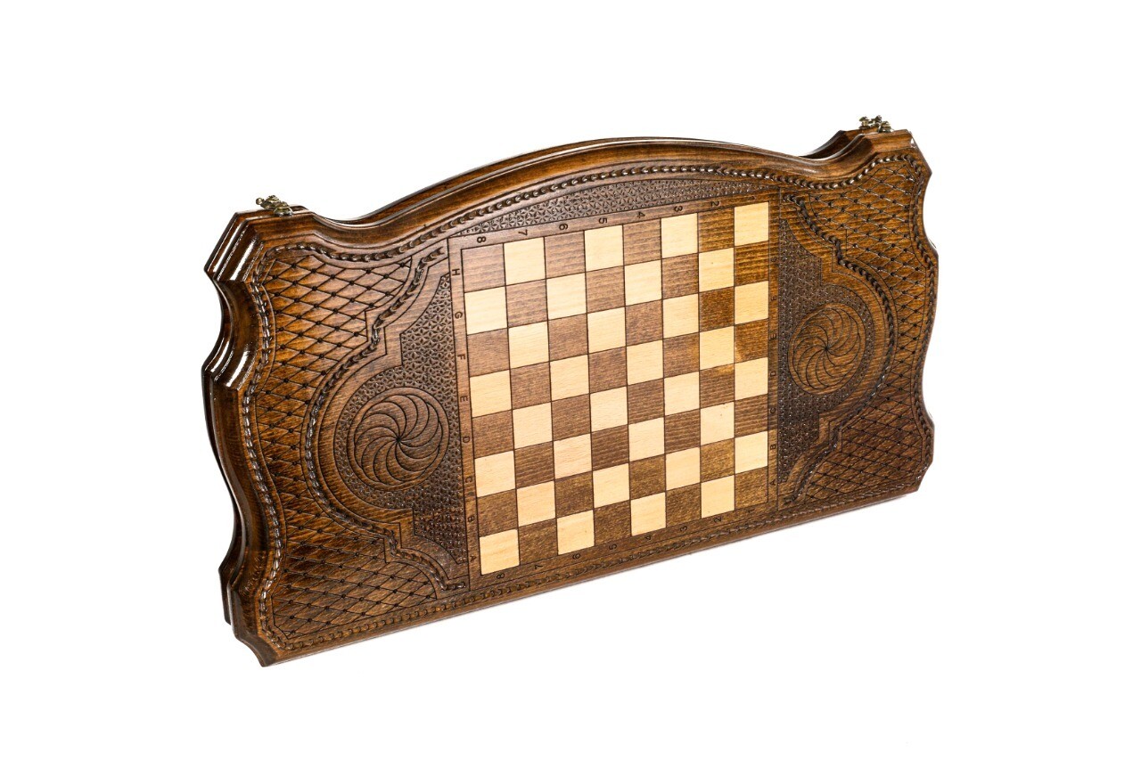 Eternity backgammon with copyrighted contour outline 24&quot;x 12&quot; x 2&quot;