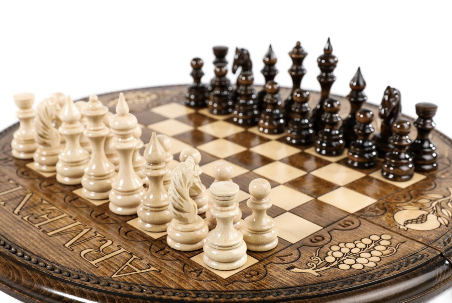 Hand Made Wooden Chess set Circle