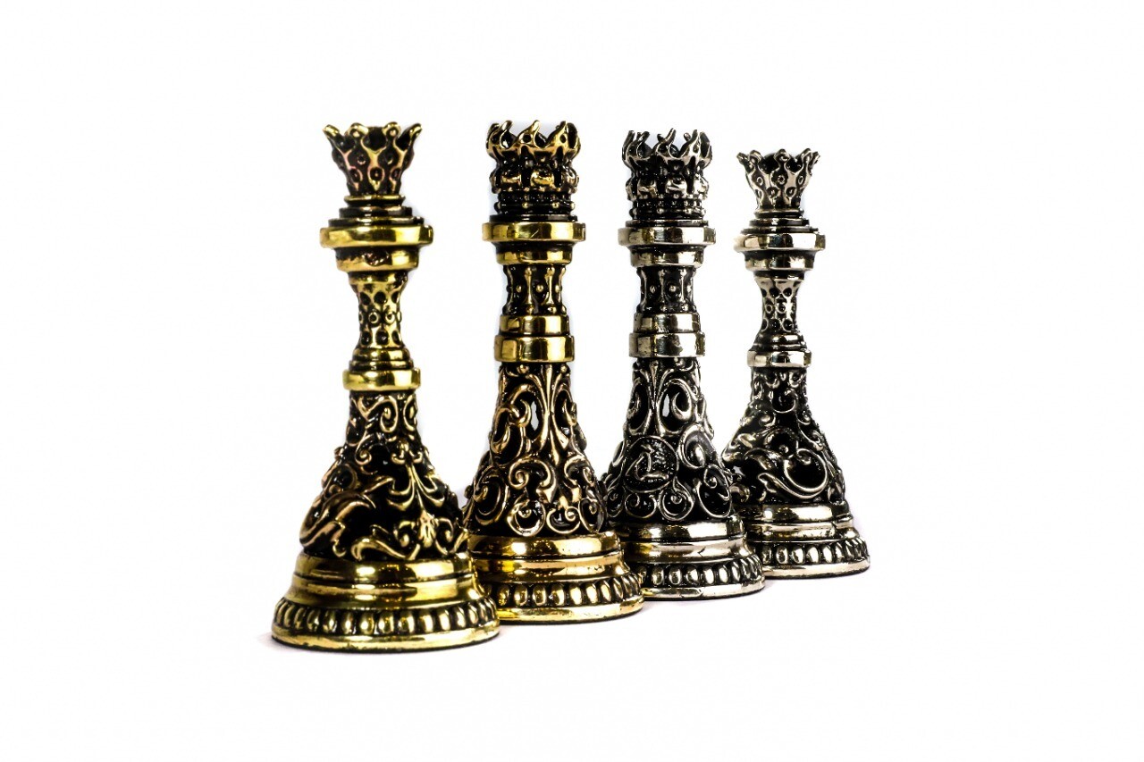 Hand Made Brass Chess Figures 4&quot; High