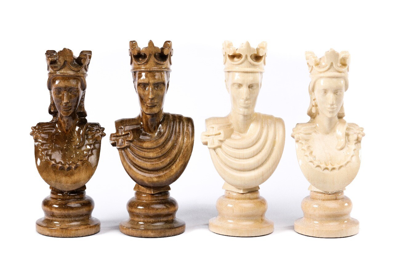 Hand Made Wooden Chess Figures 3.5&quot;