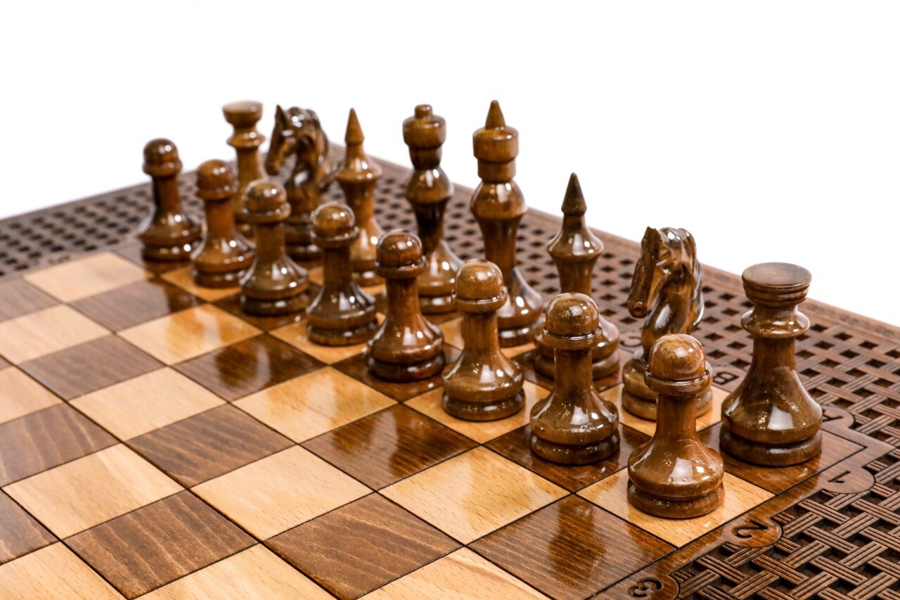Handmade Wooden Chess/Backgammon Set 24&quot; x 12&quot;