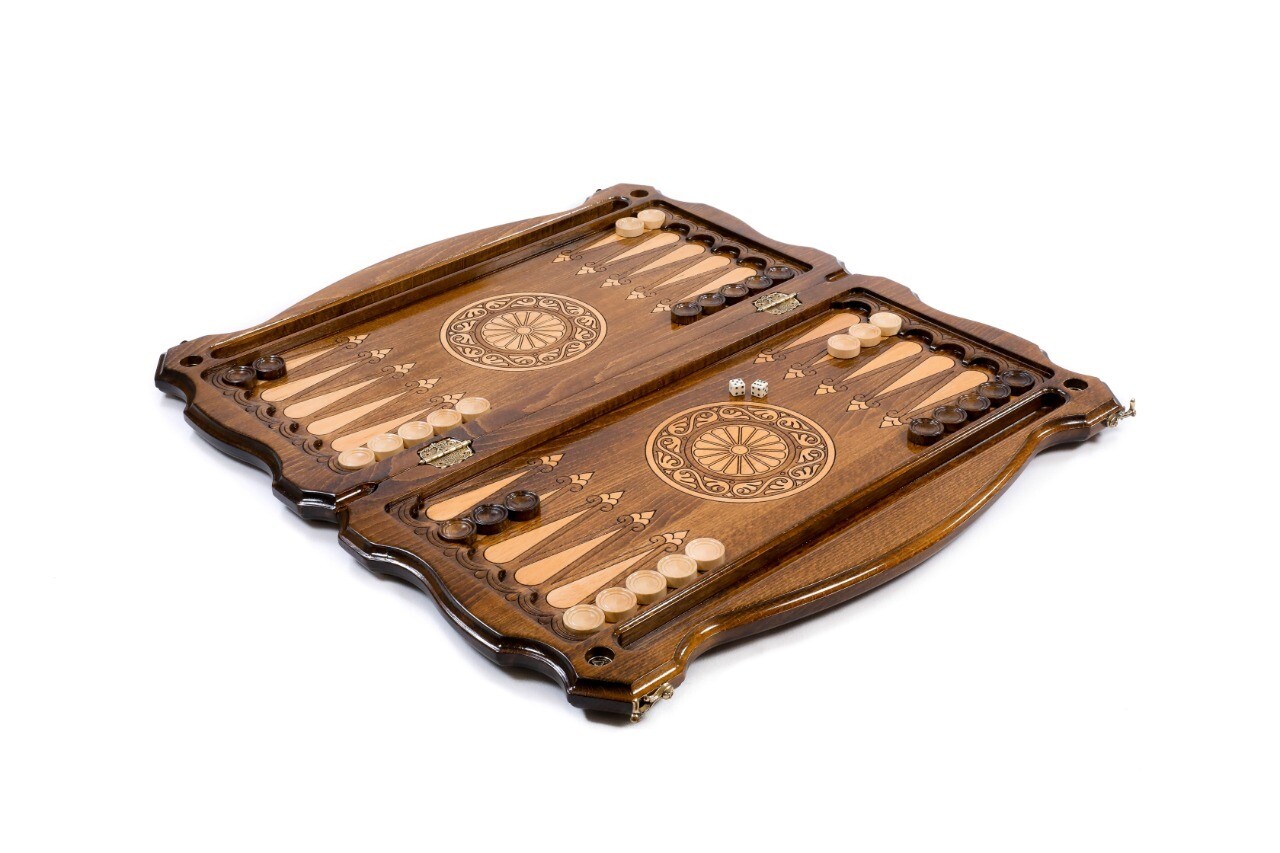 Eternity backgammon with copyrighted contour outline 24&quot;x 12&quot; x 2&quot;