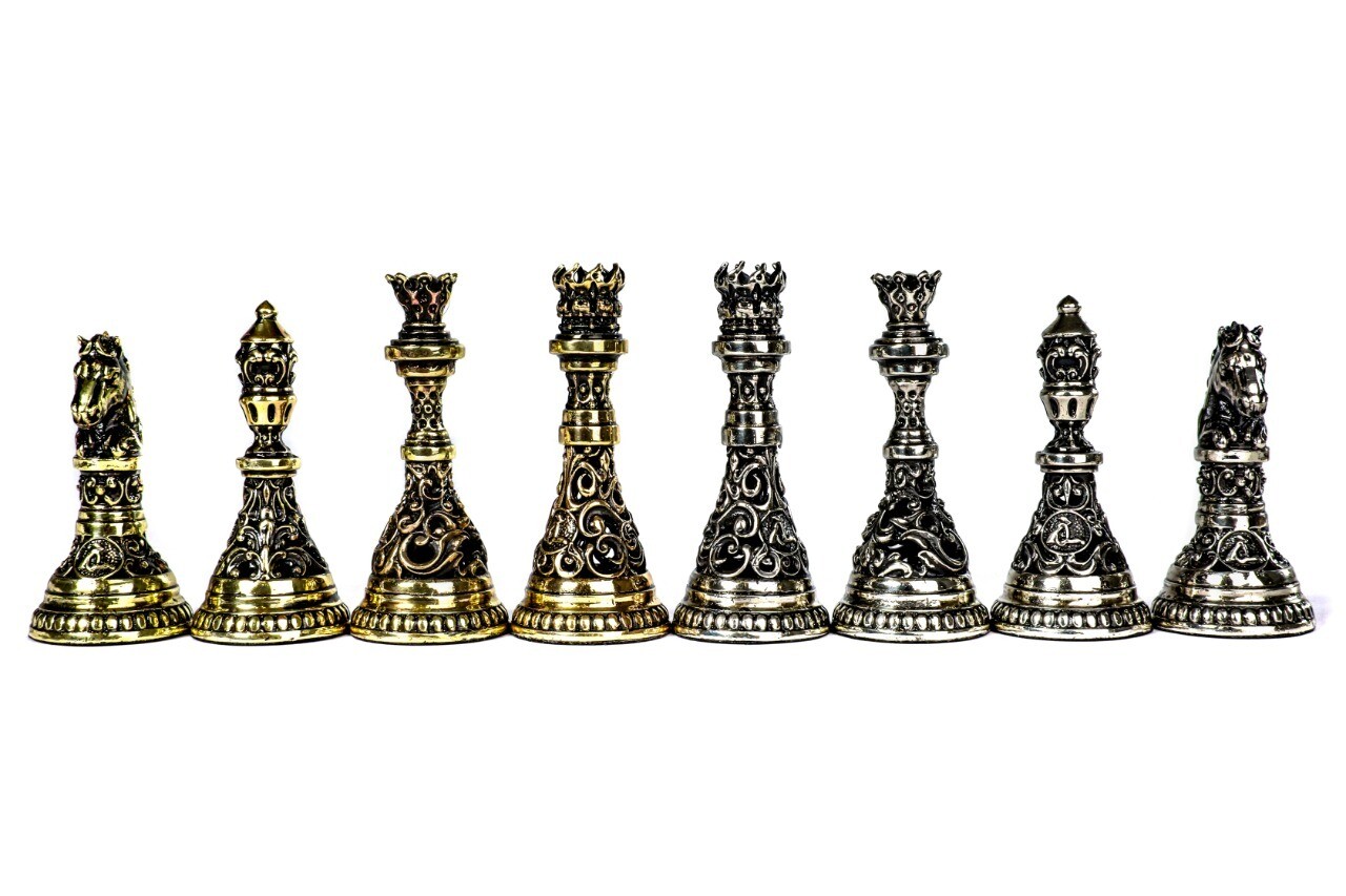 Hand Made Brass Chess Figures 4&quot; High