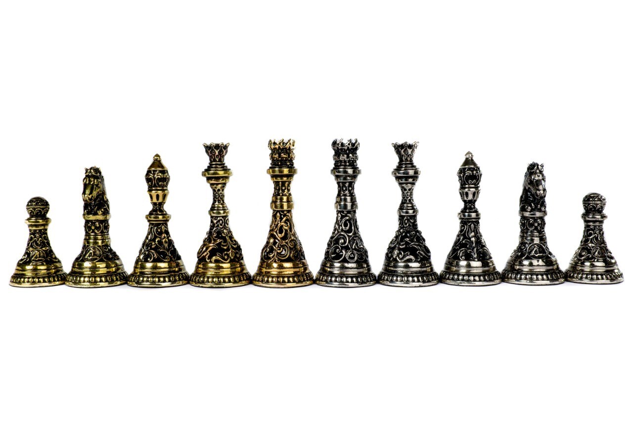 Hand Made Brass Chess Figures 4&quot; High