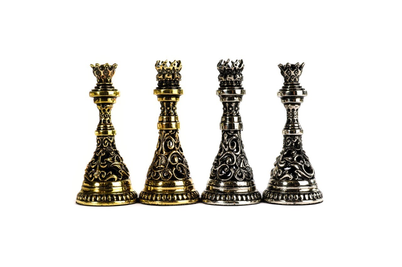 Hand Made Brass Chess Figures 4&quot; High