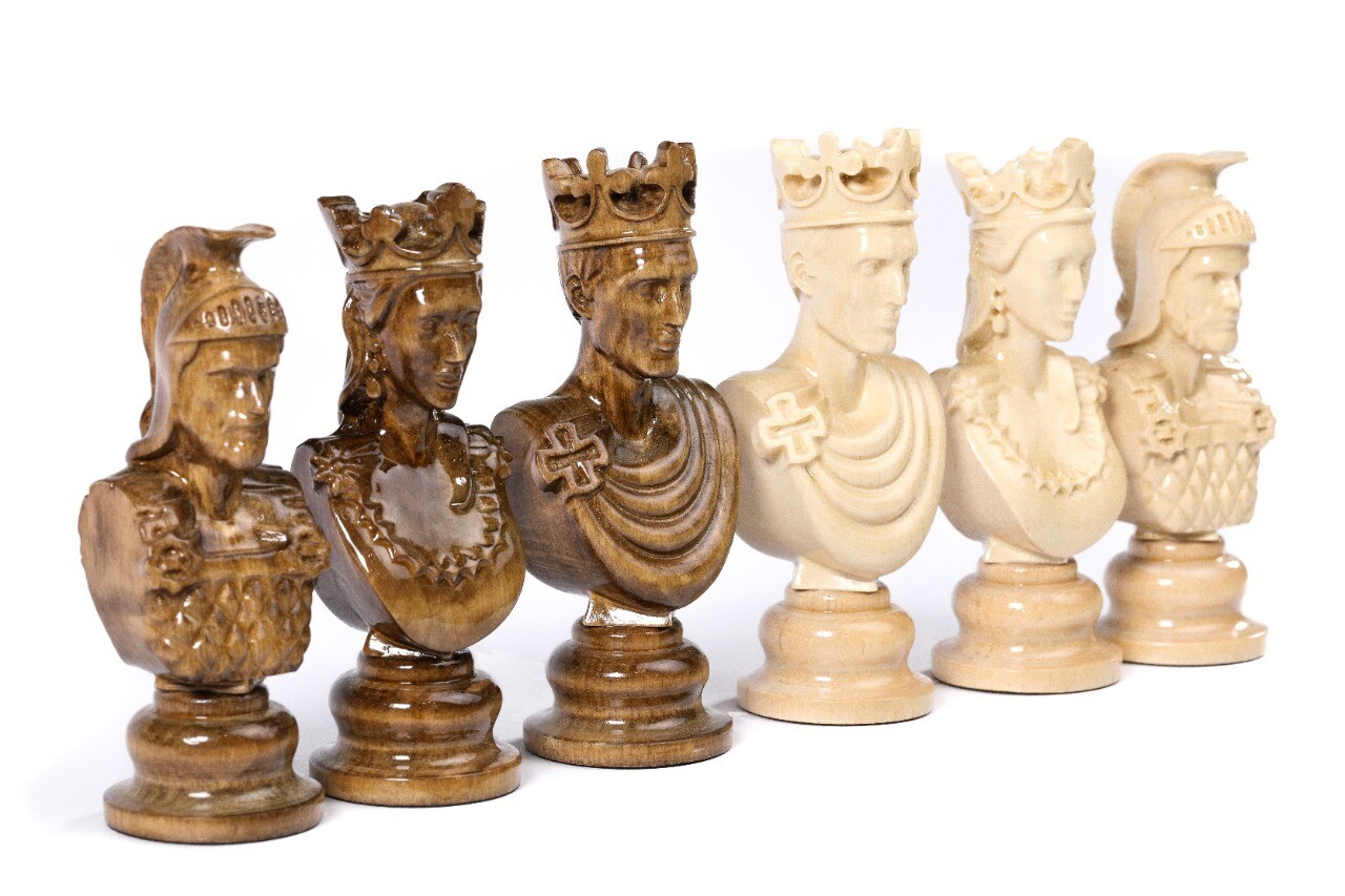 Hand Made Wooden Chess Figures 3.5&quot;