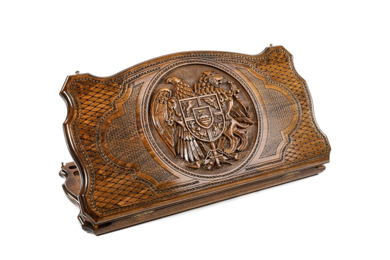 Coat of Arms of Armenia backgammon with copyrighted Outline