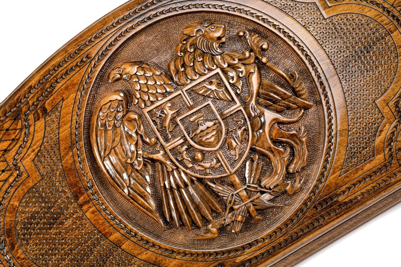 Coat of Arms of Armenia backgammon with copyrighted Outline