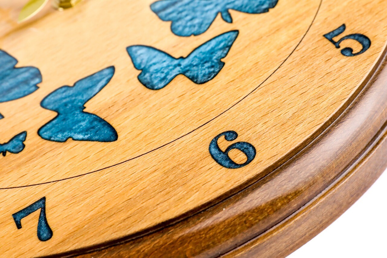 Wall Clock Butterflies Epoxid 12&quot;