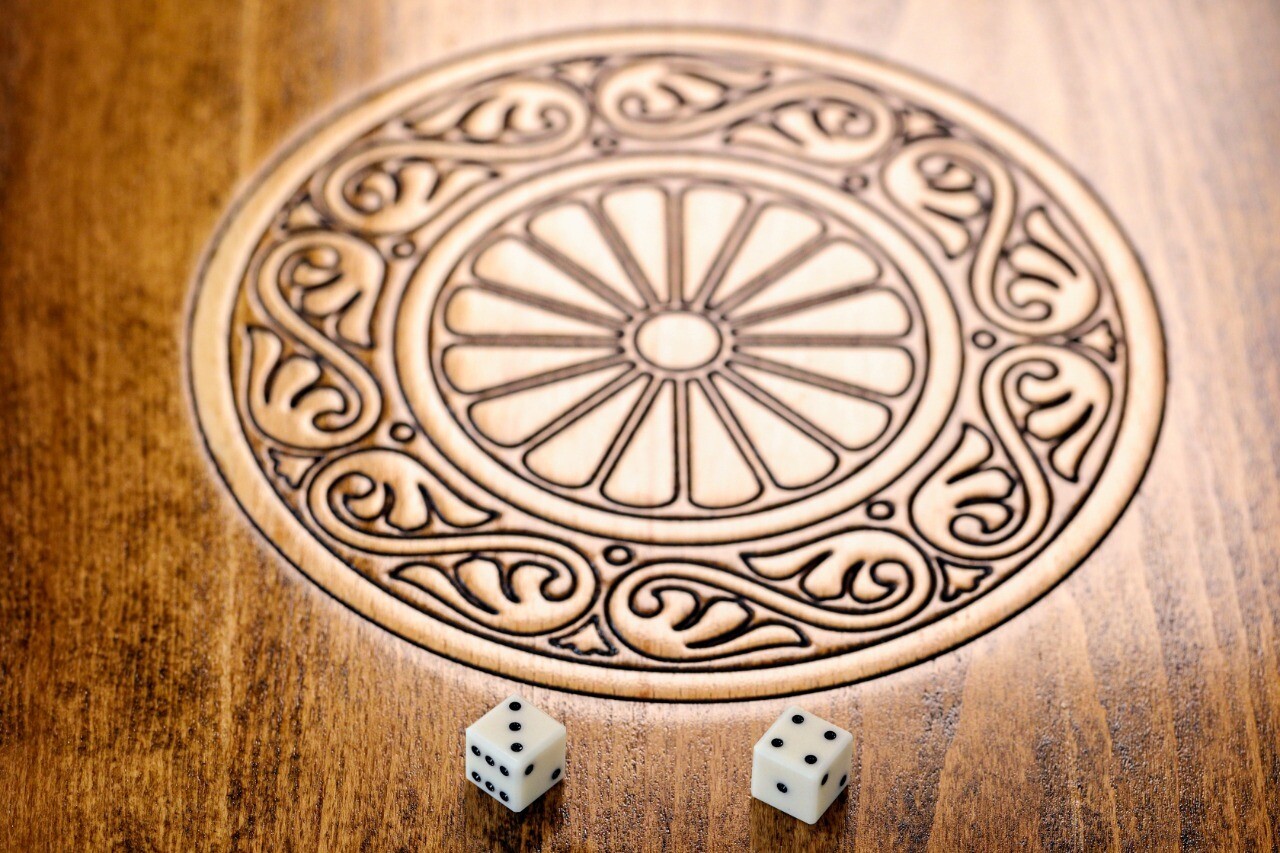Coat of Arms of Armenia backgammon with copyrighted Outline