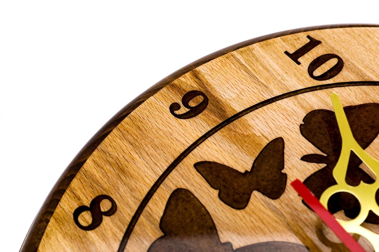 Wall Clock Butterflies Epoxid 12&quot;
