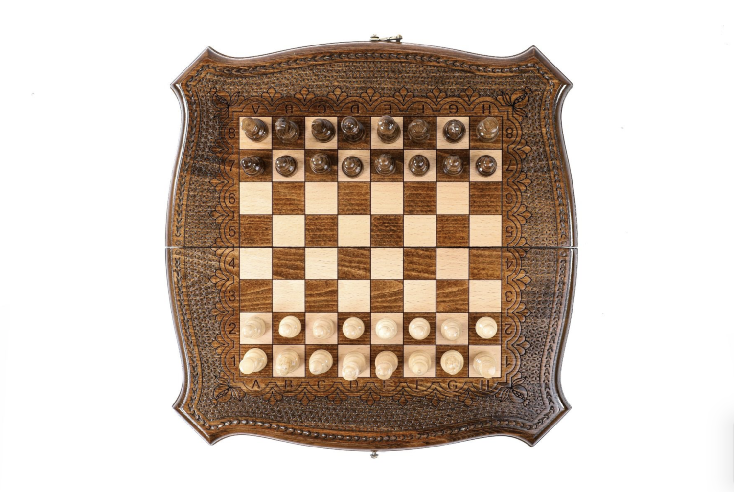 Chess with copyrighted contour outline