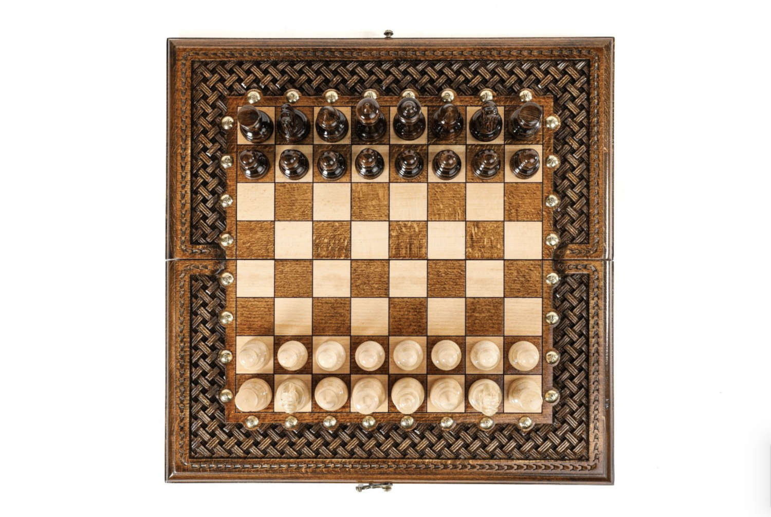 Chess Set with an ornamental braid pattern classic 40/40