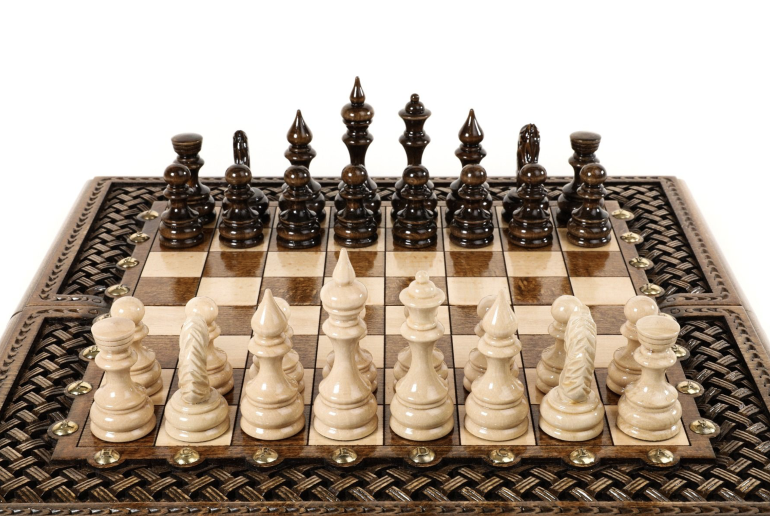 Chess Set with an ornamental braid pattern classic 40/40