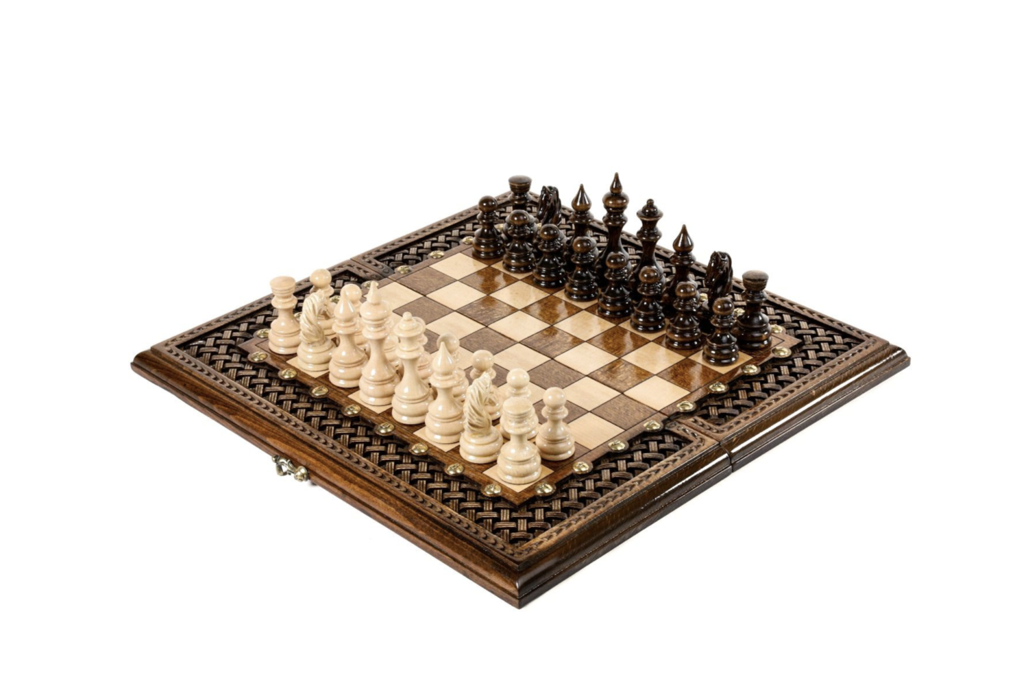 Chess Set with an ornamental braid pattern classic 40/40