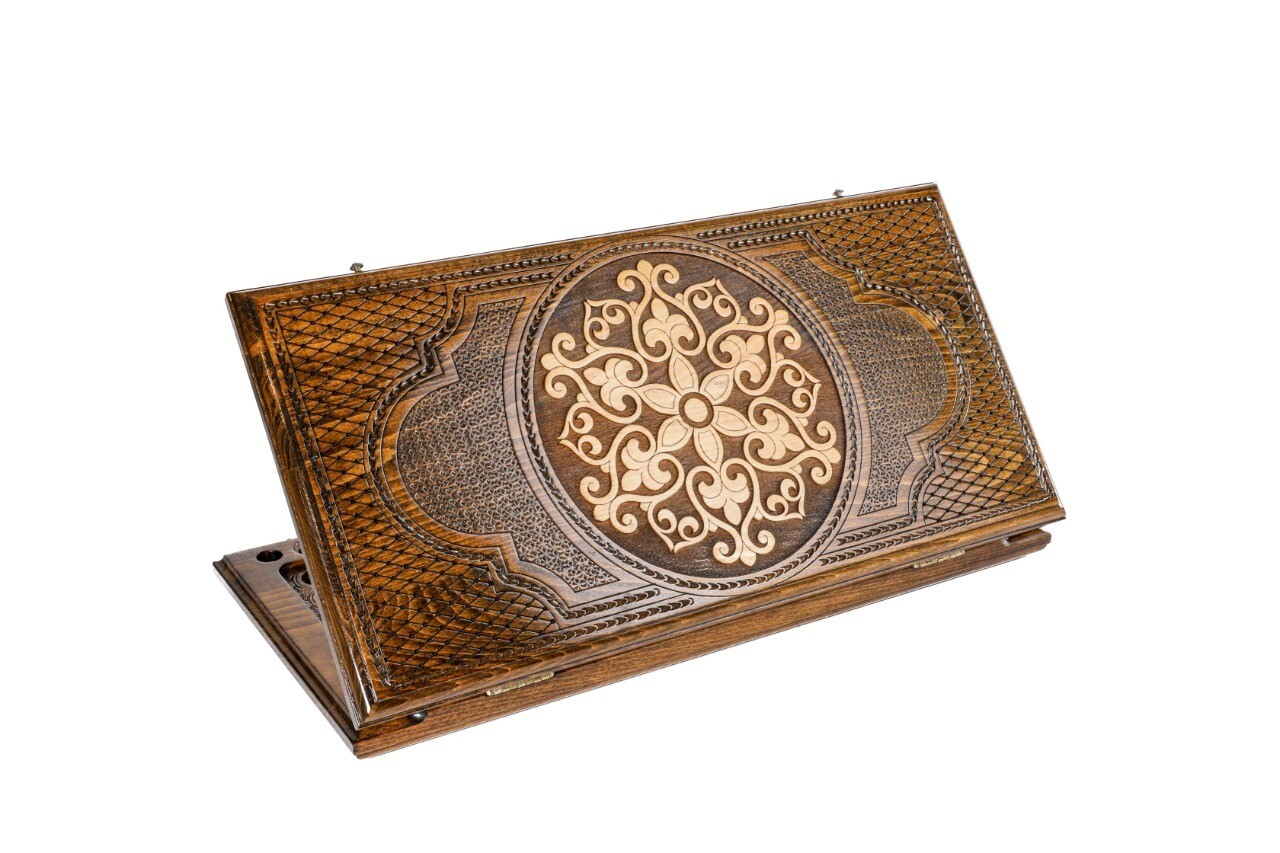 Backgammon with Ornamental snowflake motif classic 24&quot; x 12&quot;