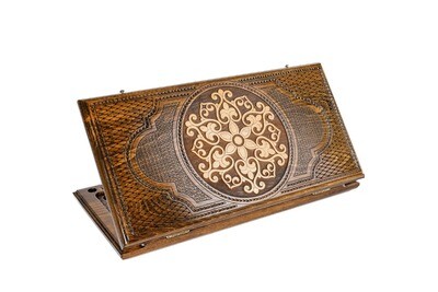 Backgammon with Ornamental snowflake motif classic 24" x 12"