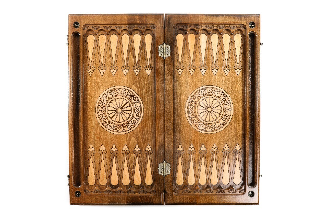 Backgammon with Ornamental snowflake motif classic 24&quot; x 12&quot;