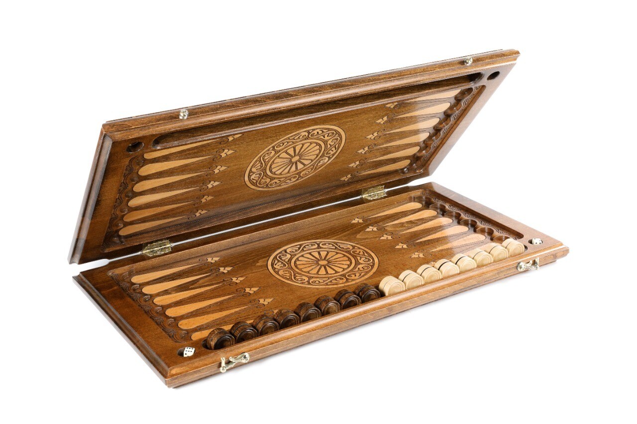 Backgammon with Ornamental snowflake motif classic 24&quot; x 12&quot;