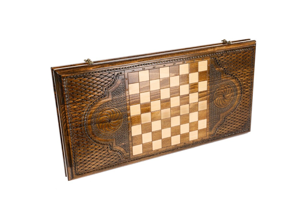 Backgammon with Ornamental snowflake motif classic 24&quot; x 12&quot;