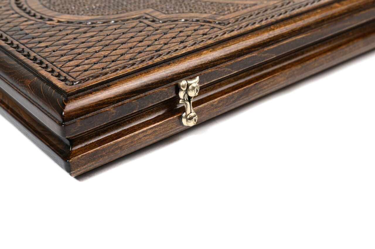 Backgammon with Ornamental snowflake motif classic 24&quot; x 12&quot;