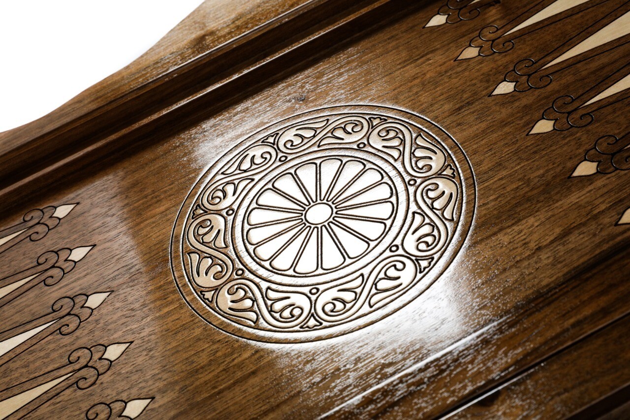 “Noah” backgammon with copyrighted Mount Ararat outline 24&quot; x 12&quot;