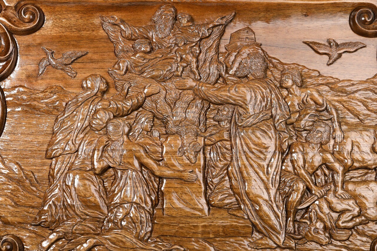 “Noah” backgammon with copyrighted Mount Ararat outline 24&quot; x 12&quot;
