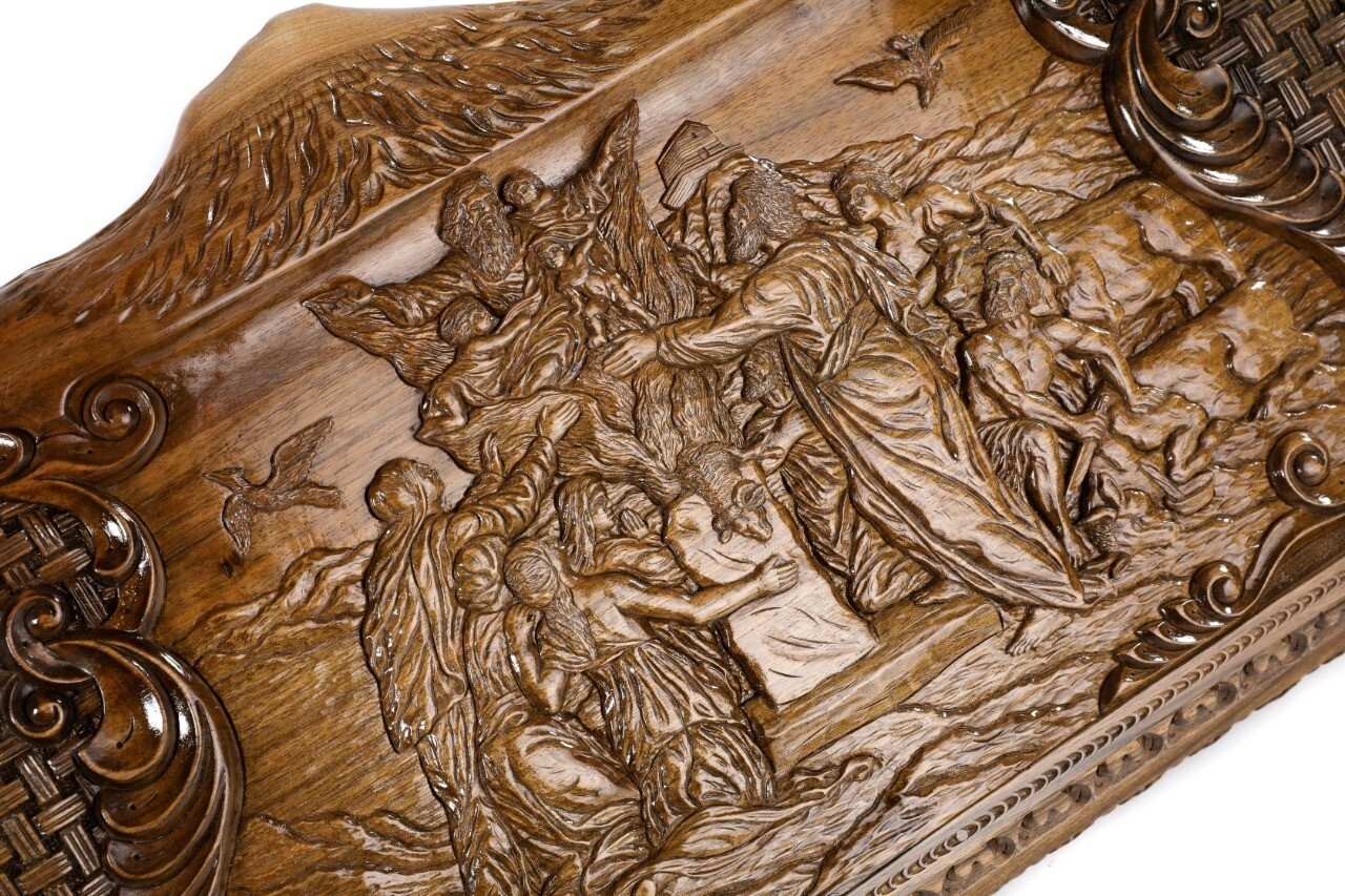 “Noah” backgammon with copyrighted Mount Ararat outline 24&quot; x 12&quot;