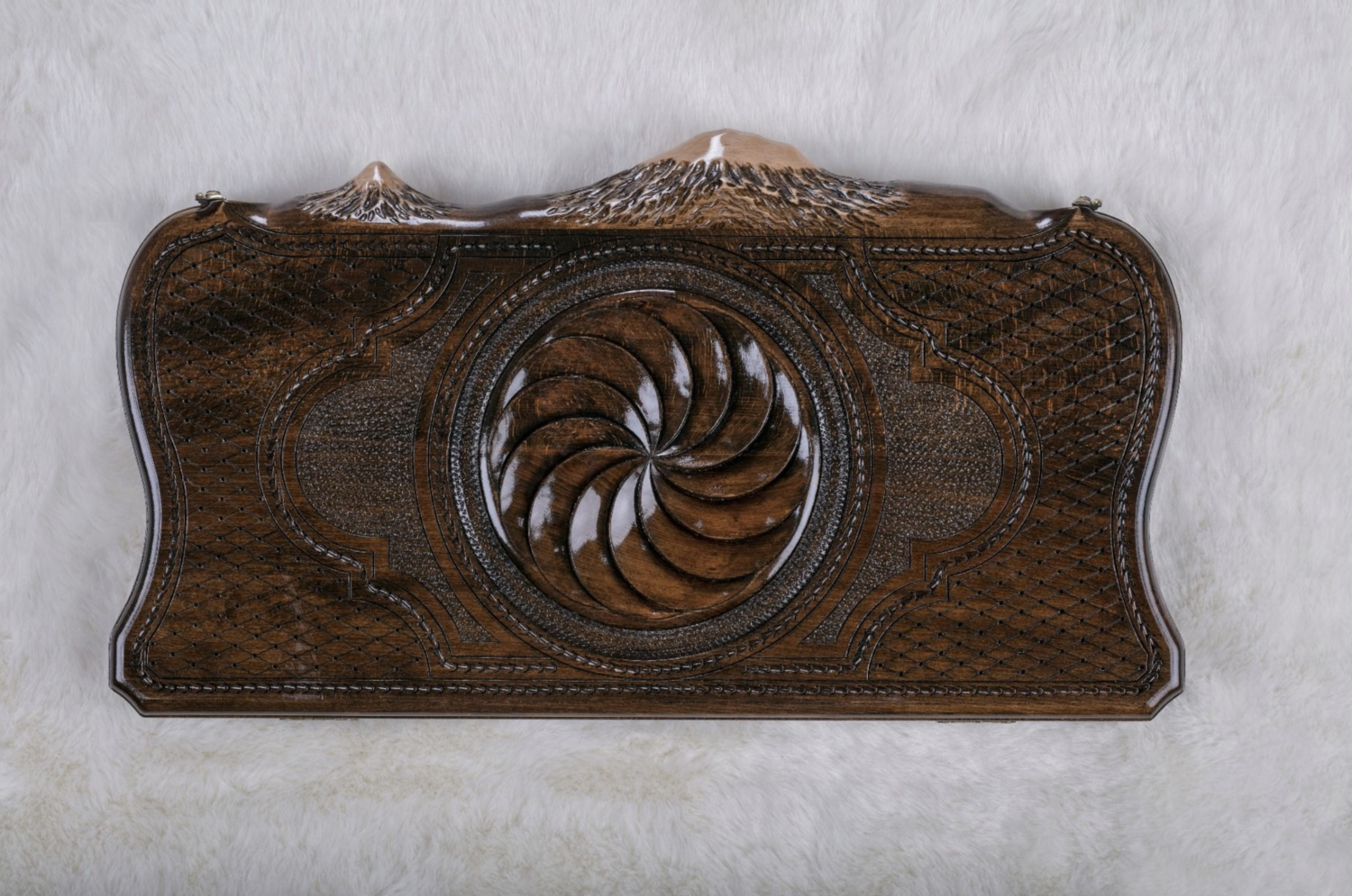 Eternity Backgammon with copyrighted Mount Ararat outline 24 &quot; 12&quot;