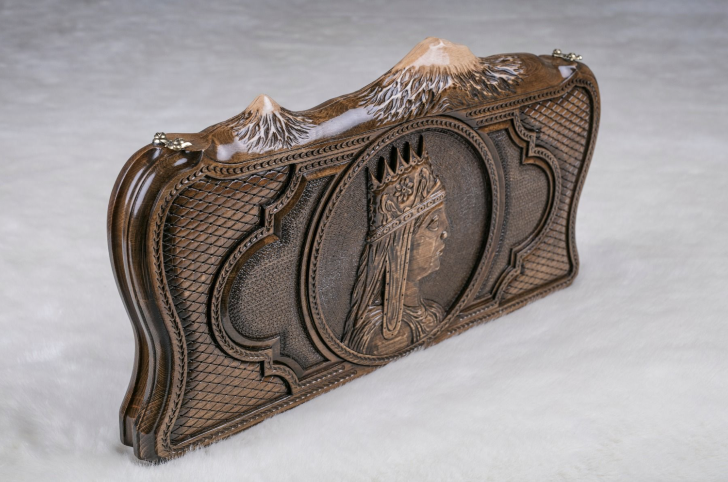 Tigran Mets Backgammon with copyrighted Mount Ararat outline 24 &quot; 12&quot;