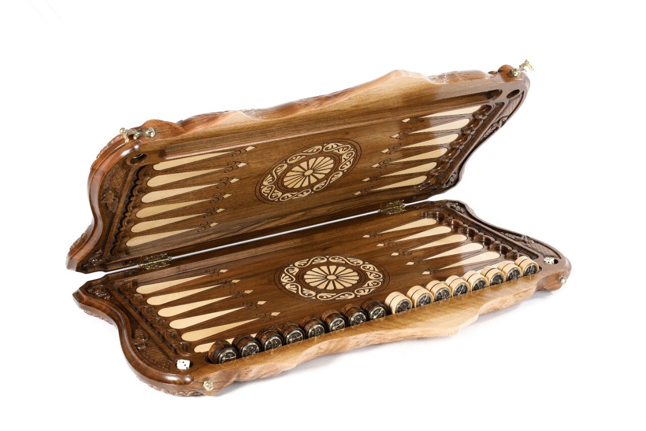 “Noah” backgammon with copyrighted Mount Ararat outline 24&quot; x 12&quot;