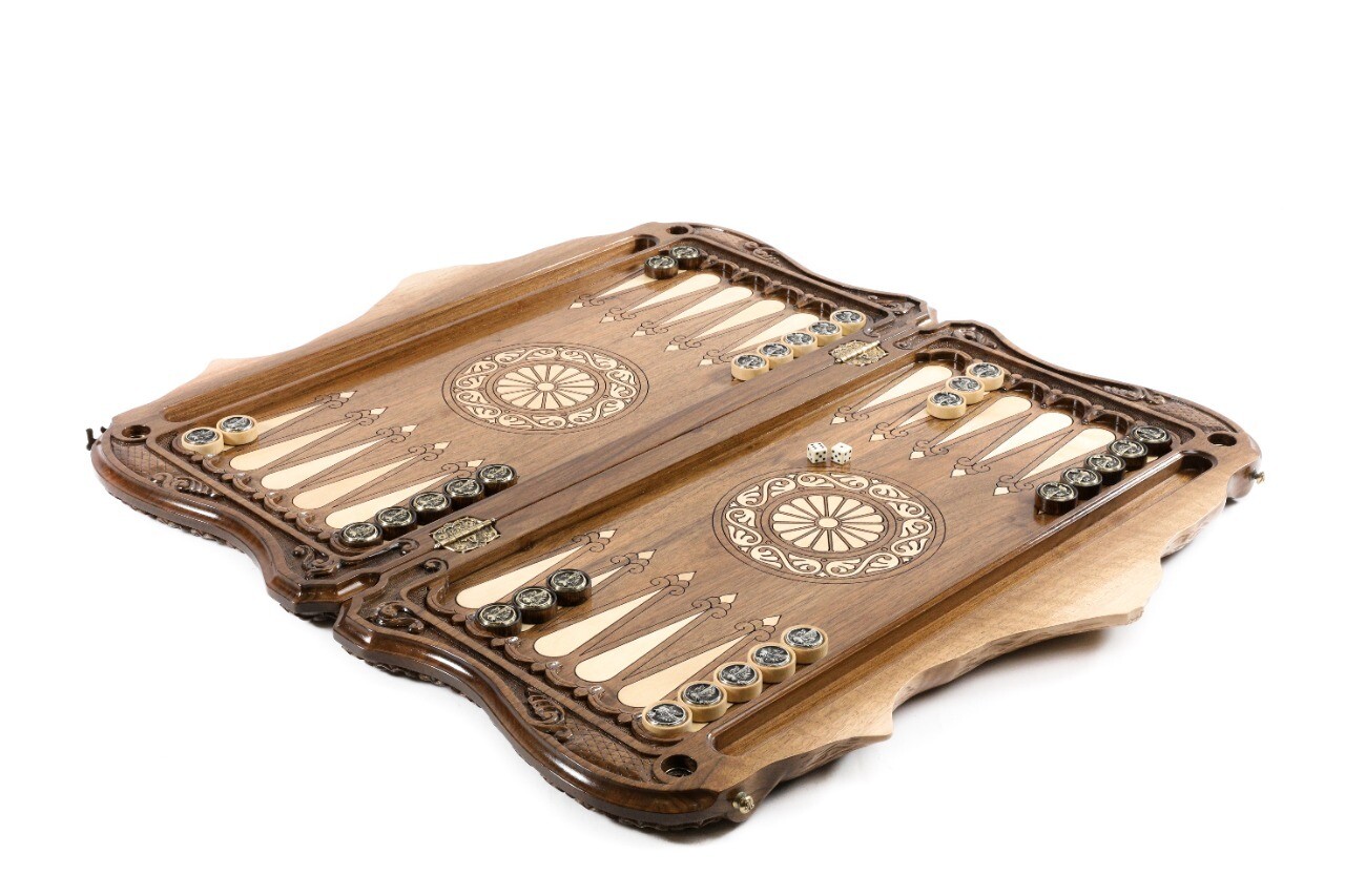 “Noah” backgammon with copyrighted Mount Ararat outline 24&quot; x 12&quot;