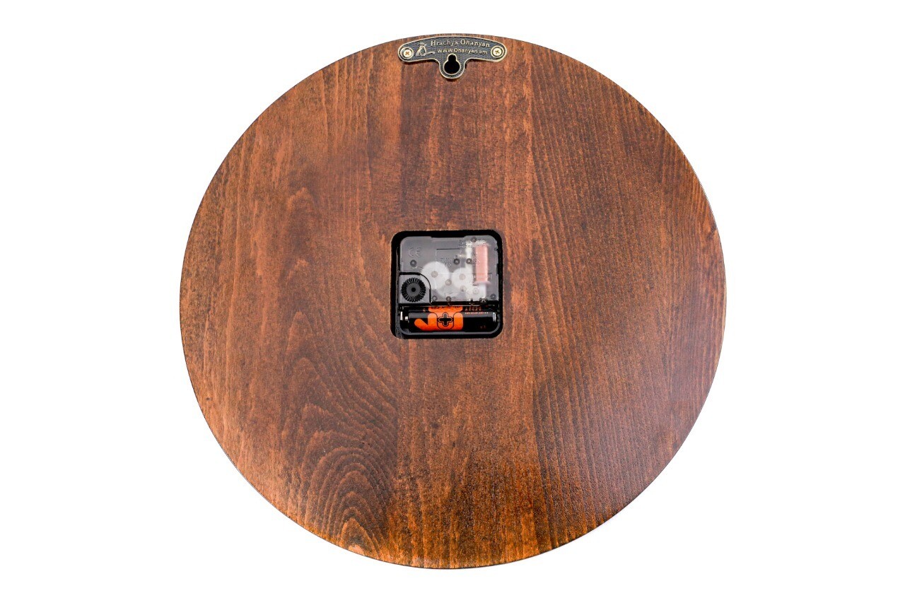 Clock with tree branch slices and epoxy  35cm