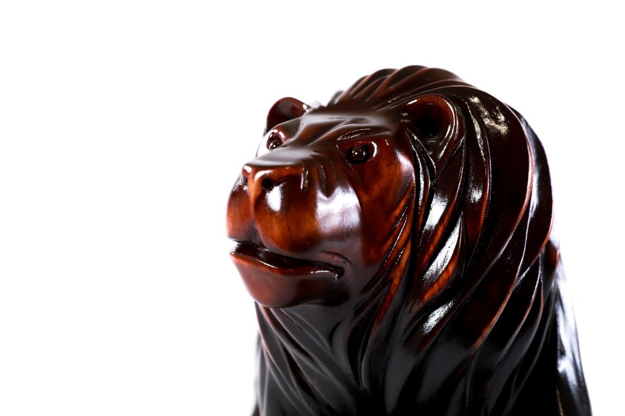 Hand Made Wooden Souvenir Lion