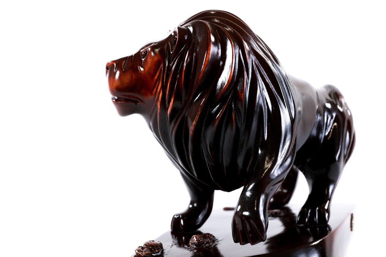 Hand Made Wooden Souvenir Lion