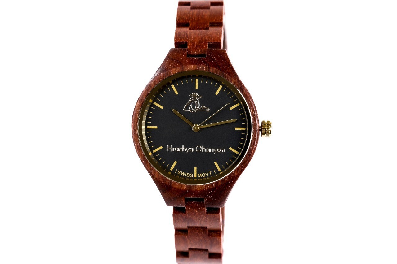 wooden wrist watch- Red