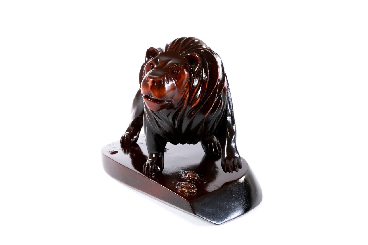 Hand Made Wooden Souvenir Lion